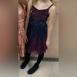 Purple & Blue Metallic Glitter Party Dress